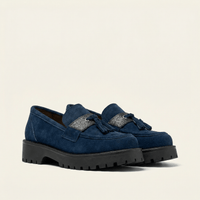 Women's Suede Platform Tassel Loafer