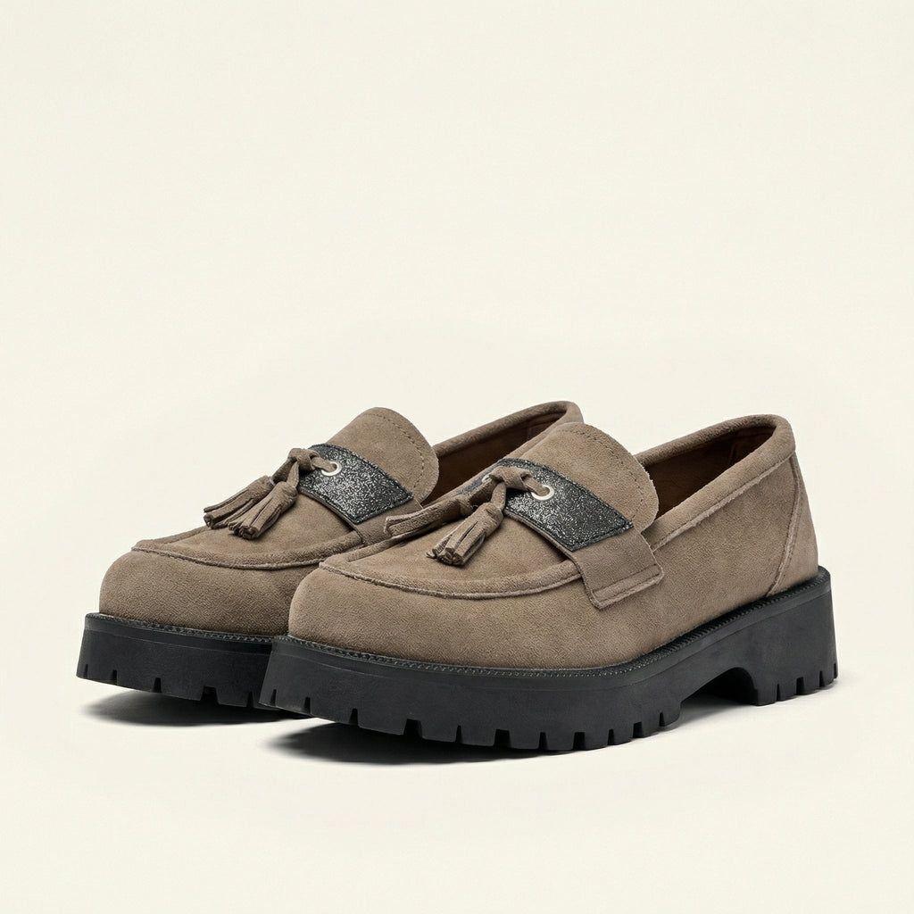 Women's Suede Platform Tassel Loafer