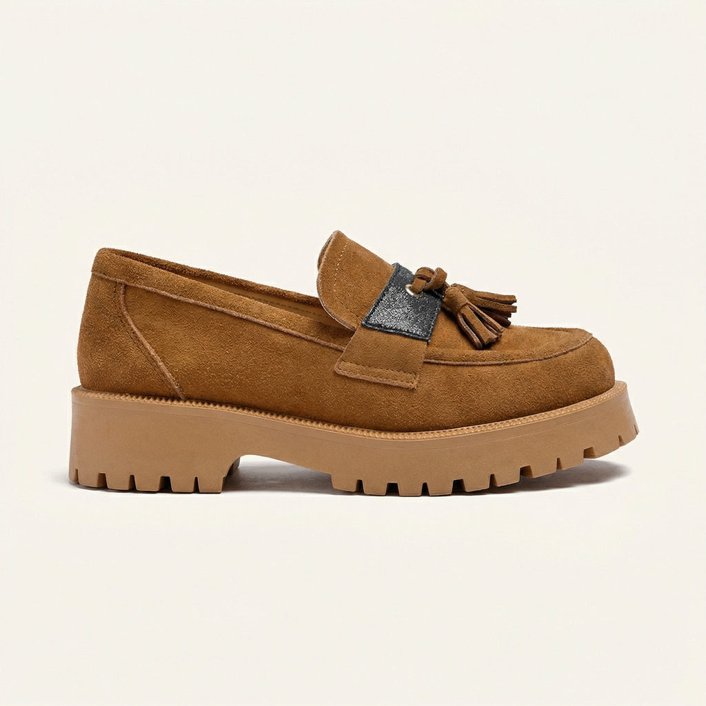 Women's Suede Platform Tassel Loafer