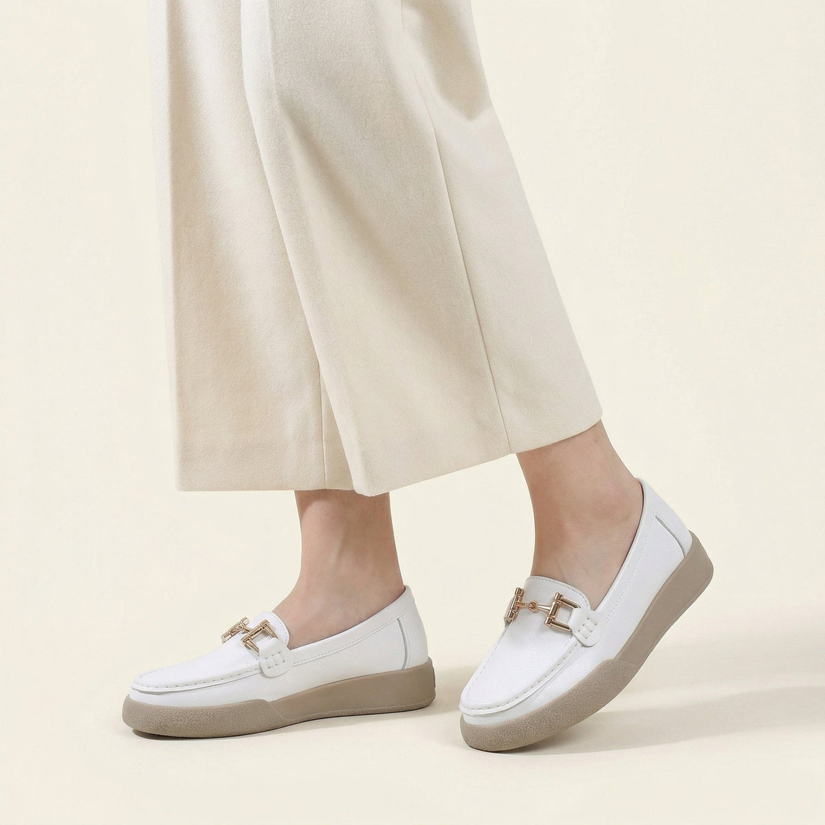 Women's Solid Leather Bit Loafer