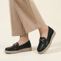 Women's Solid Leather Bit Loafer