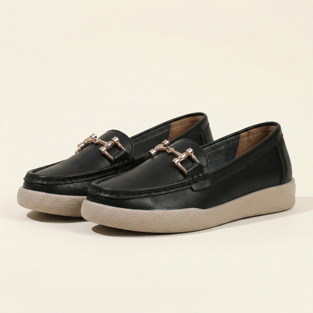 Women's Solid Leather Bit Loafer