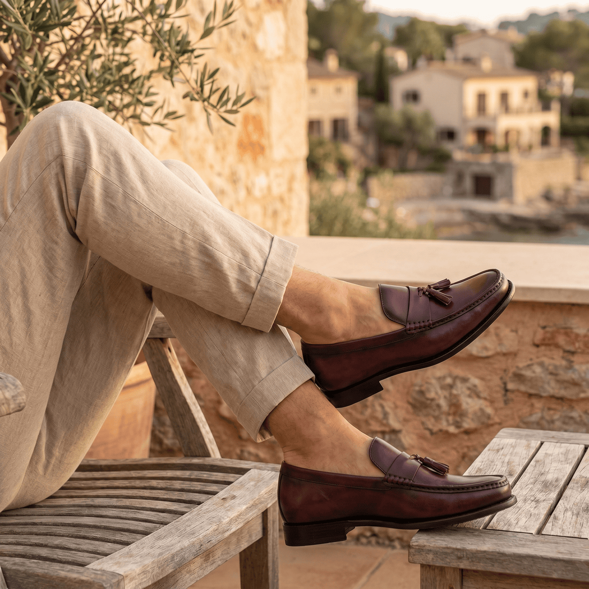 Smooth Leather Dress Tassel Loafer