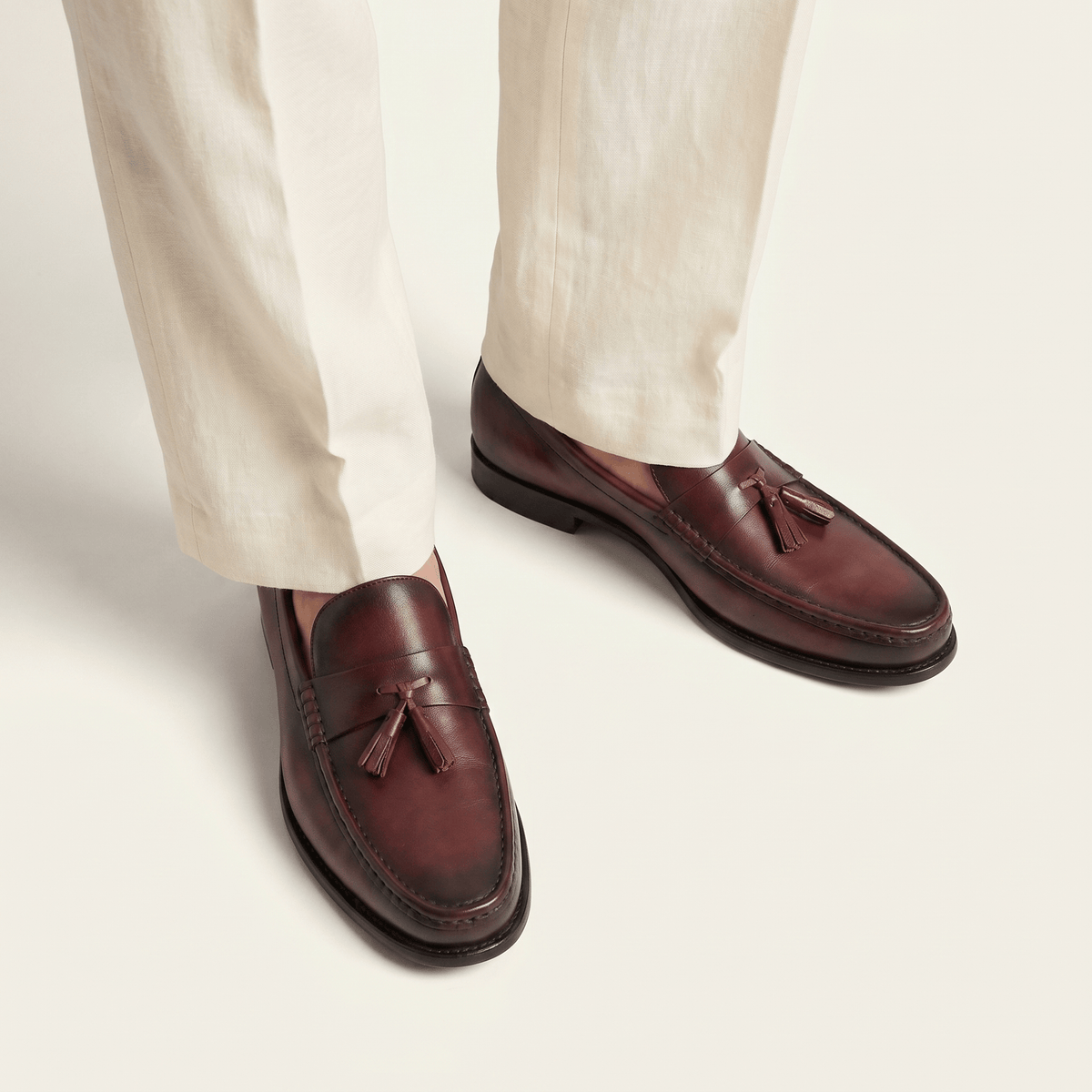 Smooth Leather Dress Tassel Loafer
