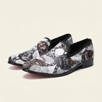 Gorilla Print Leather Dress Loafer