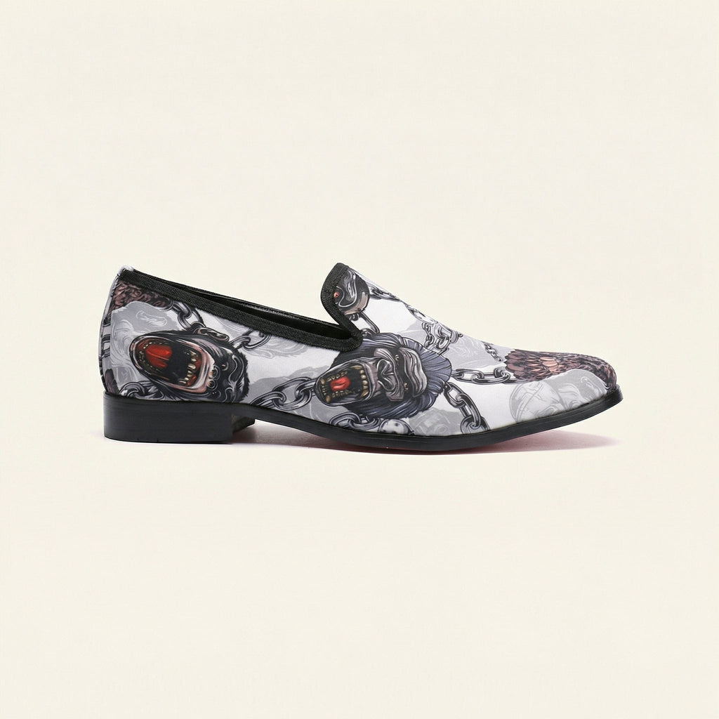 Gorilla Print Leather Dress Loafer