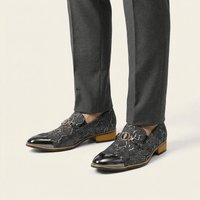 Reptile-Textured Leather Dress Loafer