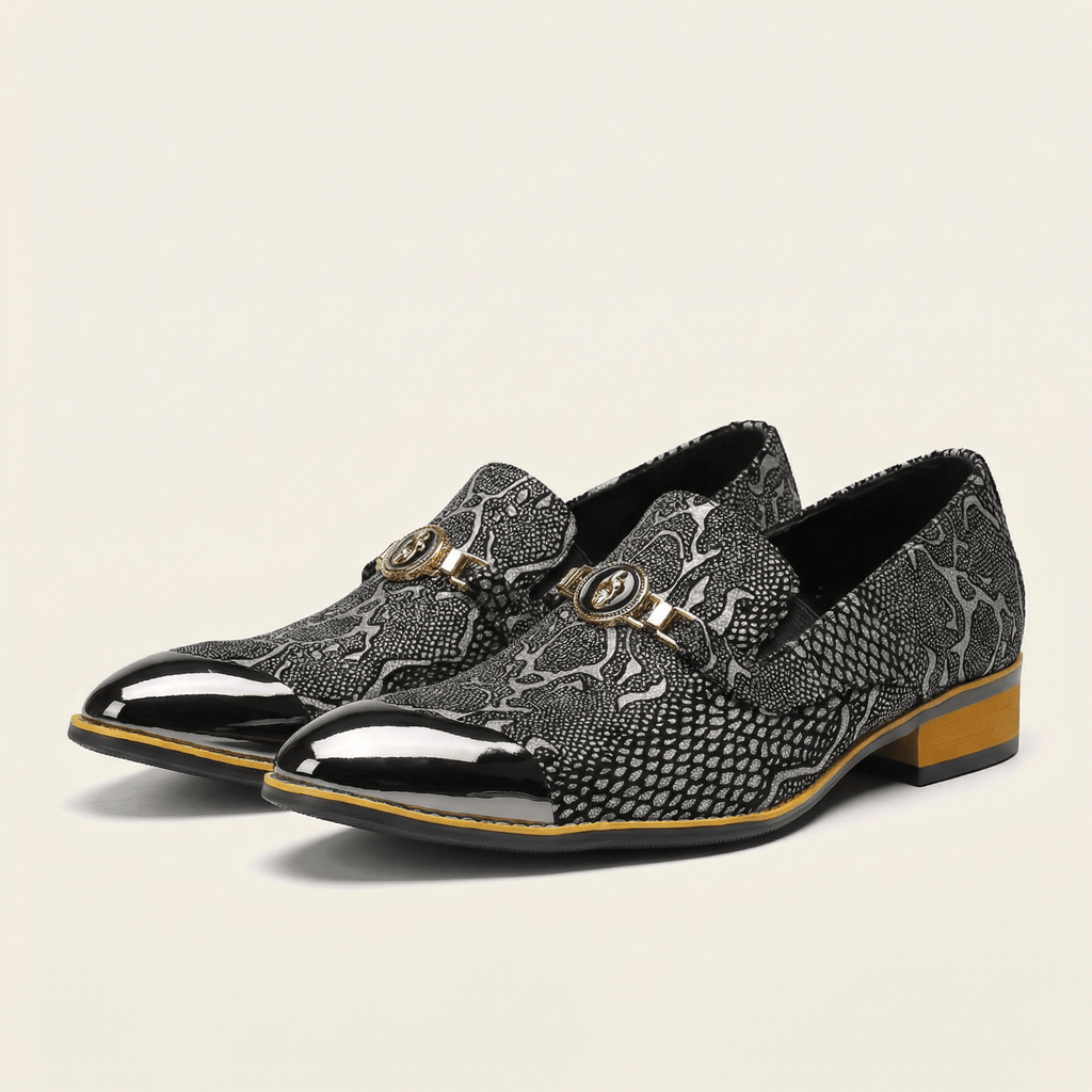Reptile-Textured Leather Dress Loafer