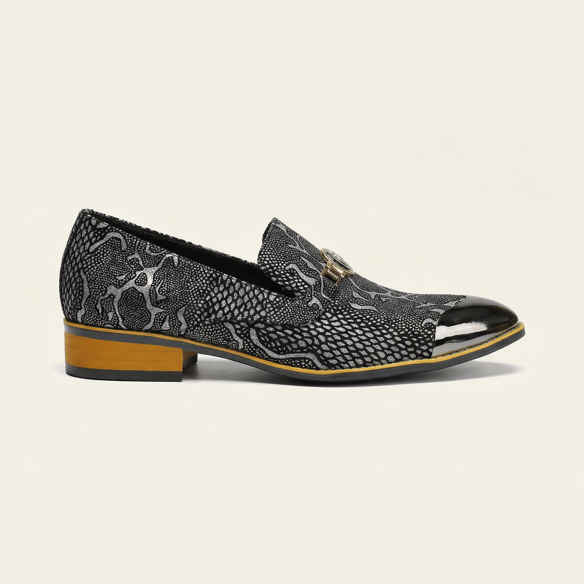 Reptile-Textured Leather Dress Loafer