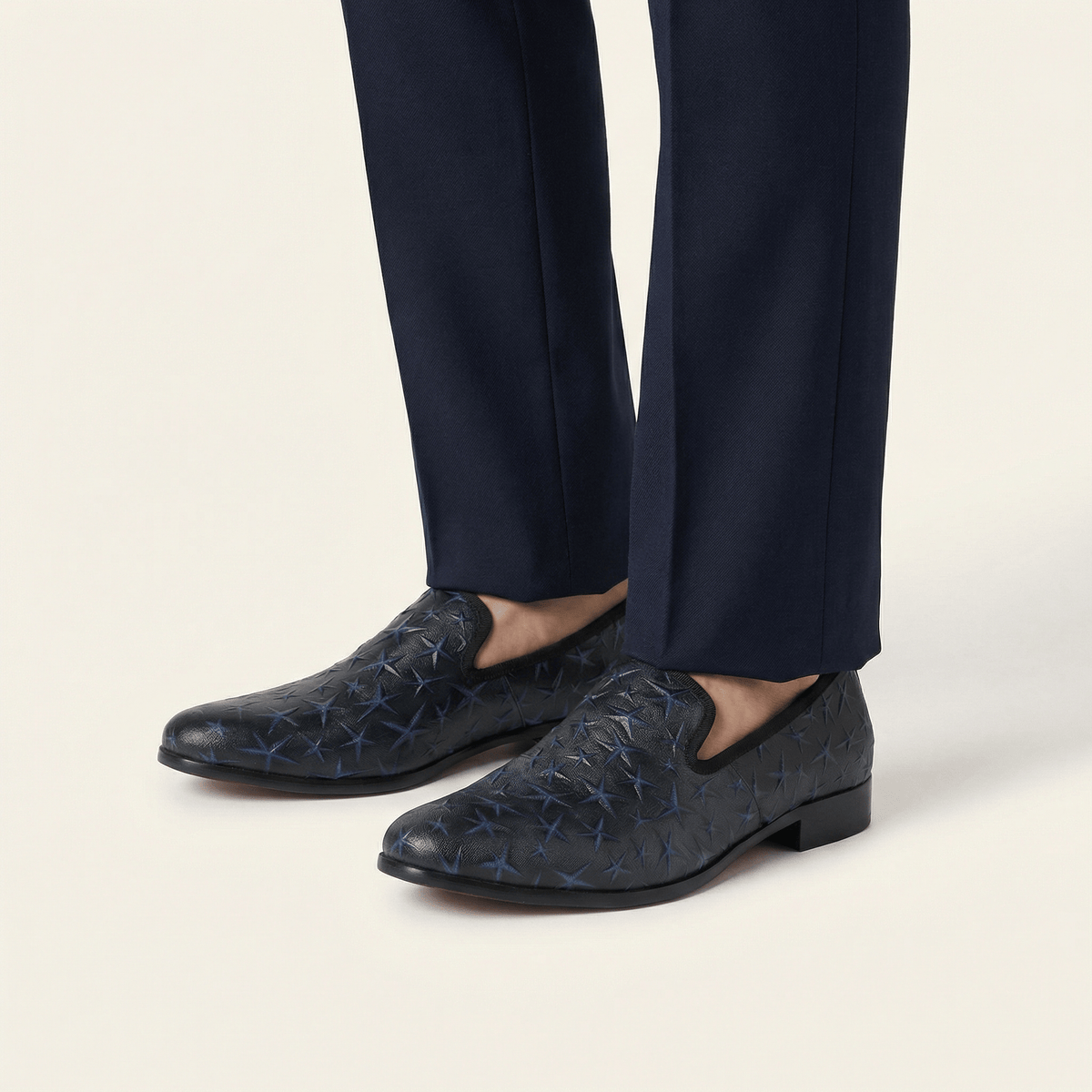 Men's Star-Embossed Leather Dress Loafer