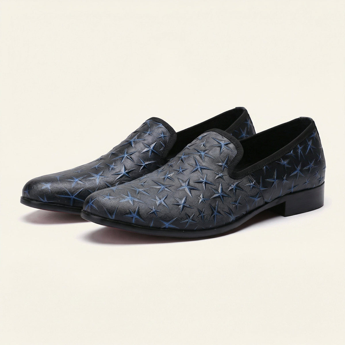 Men's Star-Embossed Leather Dress Loafer