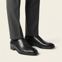 Crocodile-Effect Slip-On Dress Loafer