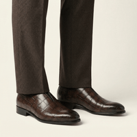 Crocodile-Effect Slip-On Dress Loafer