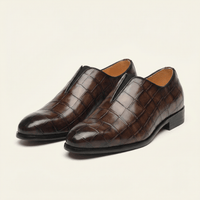 Crocodile-Effect Slip-On Dress Loafer