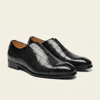 Crocodile-Effect Slip-On Dress Loafer