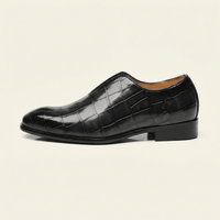 Crocodile-Effect Slip-On Dress Loafer