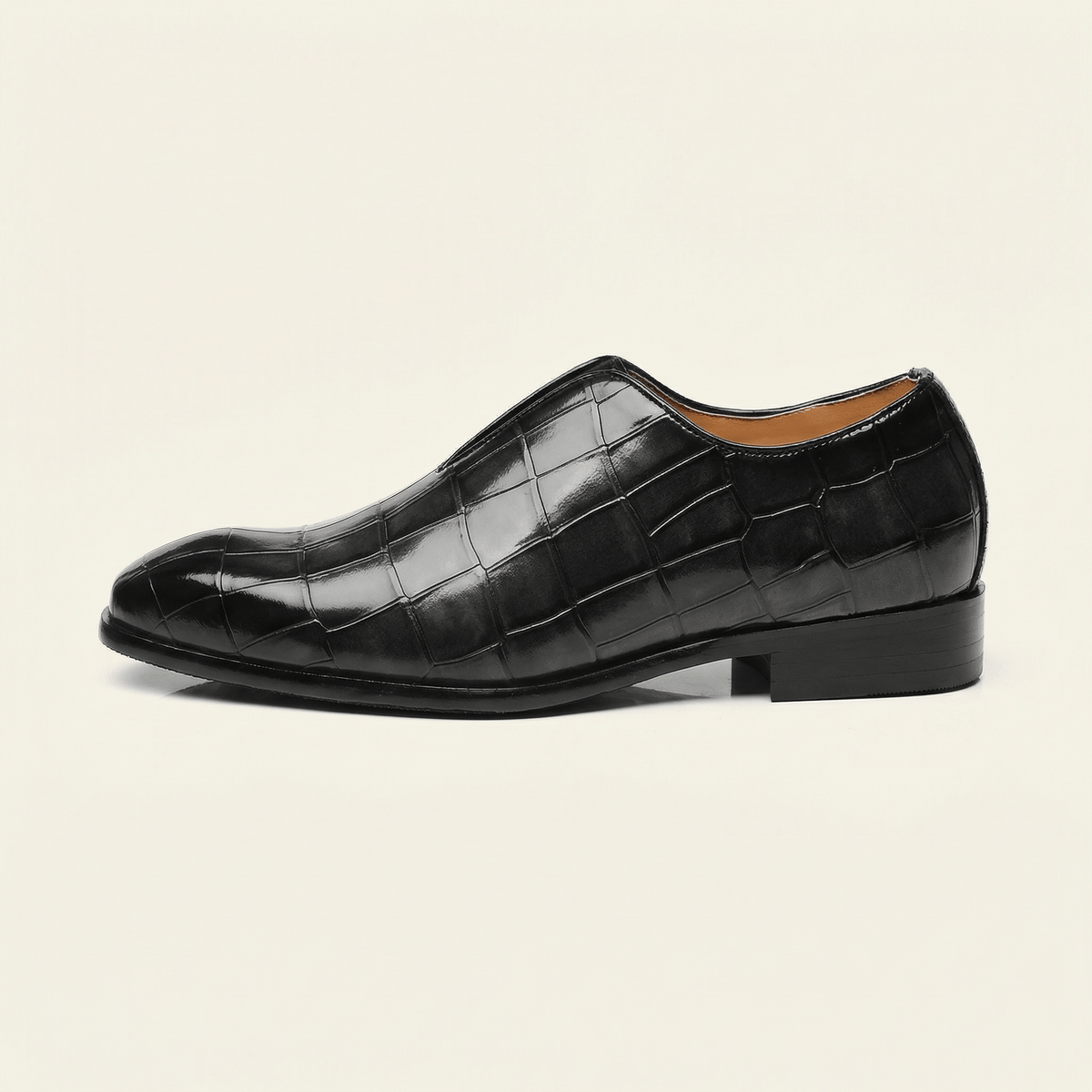 Crocodile-Effect Slip-On Dress Loafer