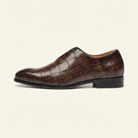 Crocodile-Effect Slip-On Dress Loafer