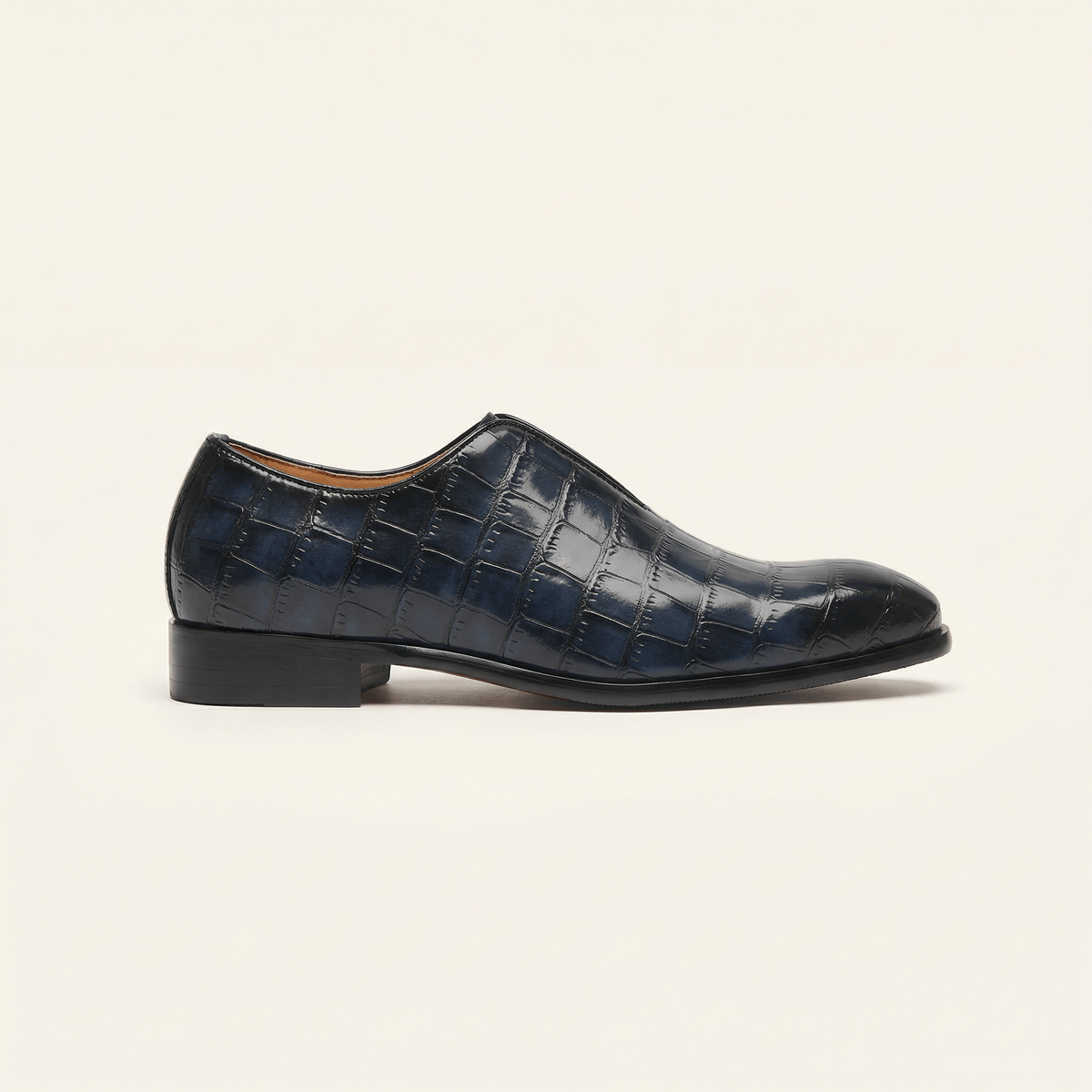 Crocodile-Effect Slip-On Dress Loafer