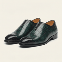 Crocodile-Effect Slip-On Dress Loafer