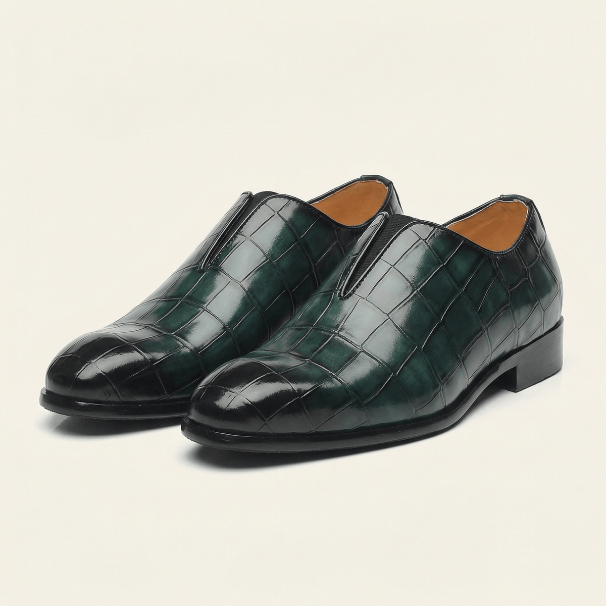 Crocodile-Effect Slip-On Dress Loafer