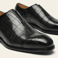 Crocodile-Effect Slip-On Dress Loafer
