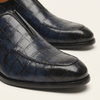 Crocodile-Effect Slip-On Dress Loafer