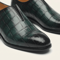 Crocodile-Effect Slip-On Dress Loafer