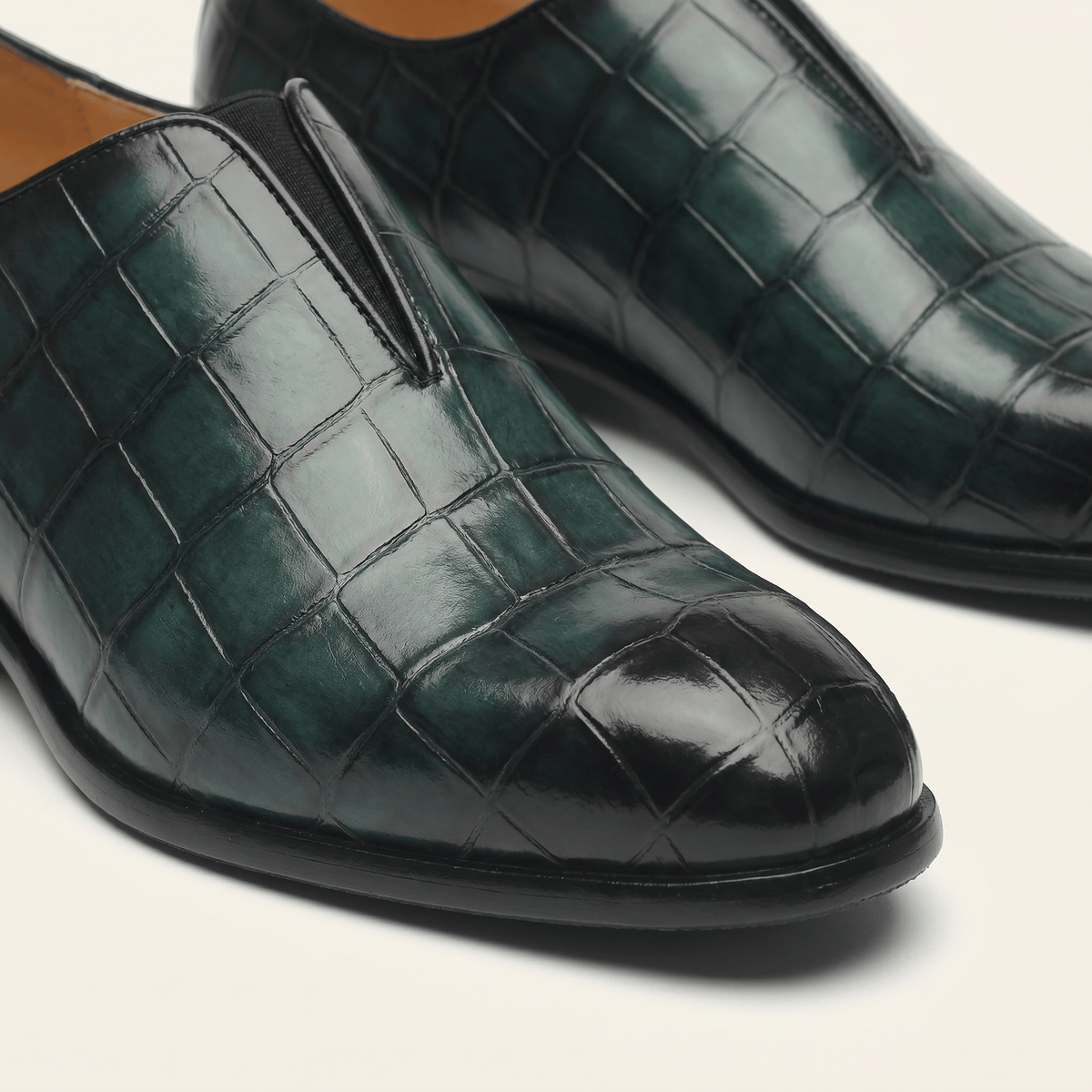 Crocodile-Effect Slip-On Dress Loafer