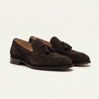 Men's Heeled Suede Tassel Loafer