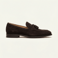 Men's Heeled Suede Tassel Loafer