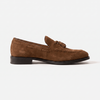 Men's Heeled Suede Tassel Loafer