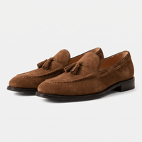 Men's Heeled Suede Tassel Loafer