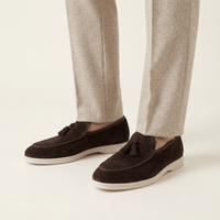 Men's White-Sole Suede Tassel Loafer