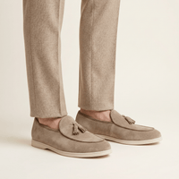 Men's White-Sole Suede Tassel Loafer