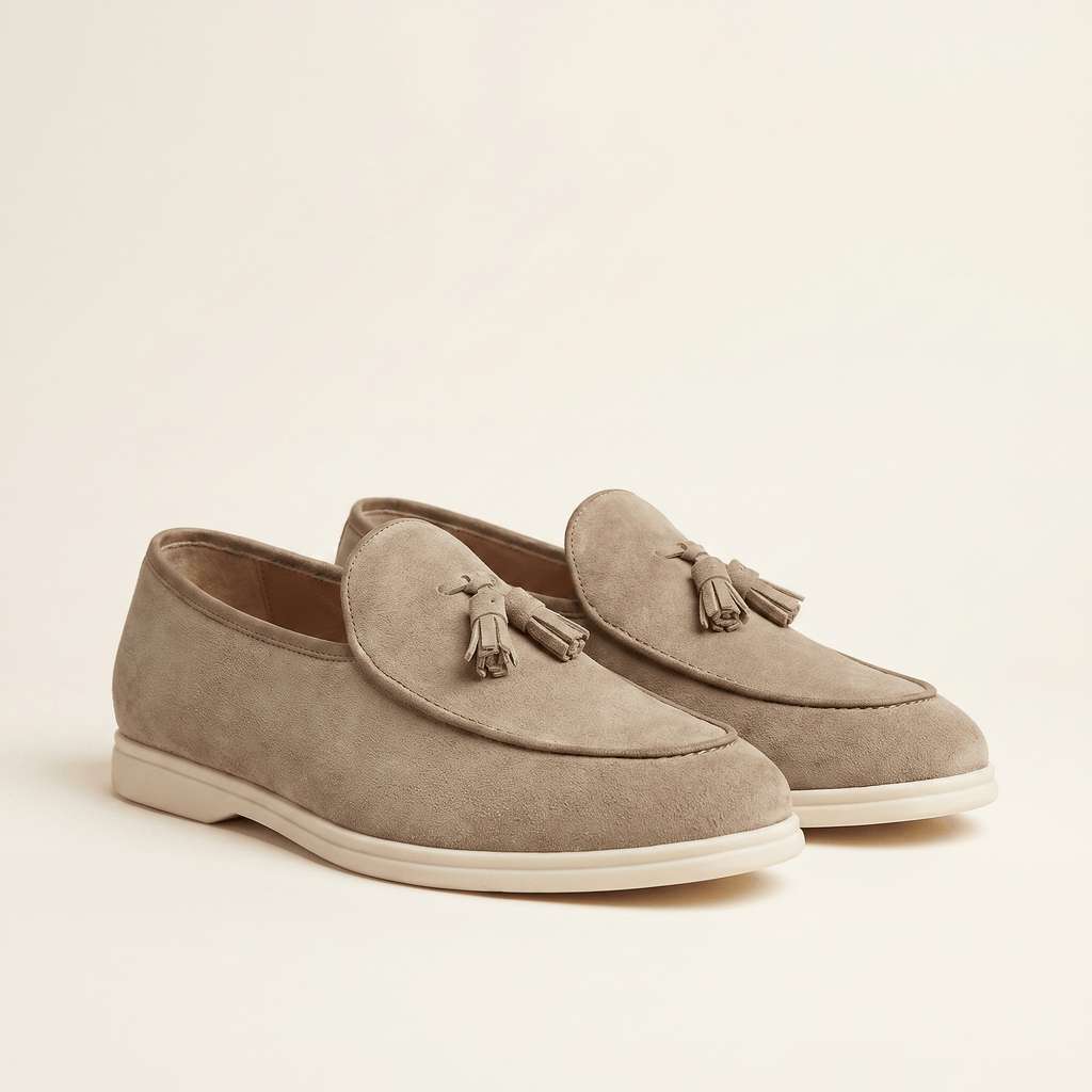 Men's White-Sole Suede Tassel Loafer