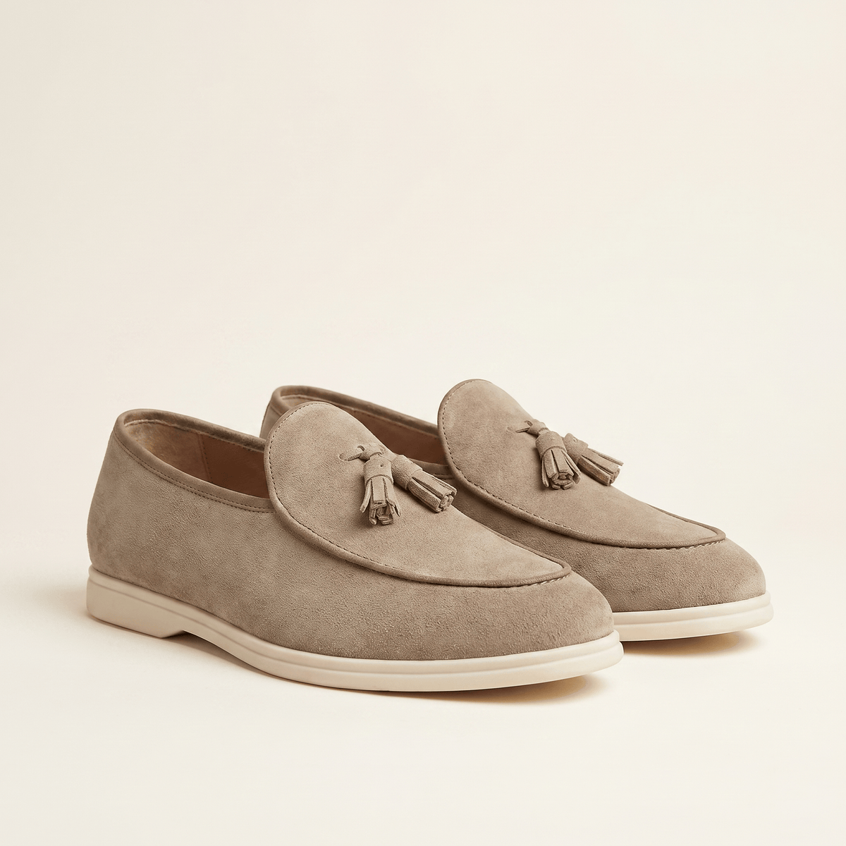 Men's White-Sole Suede Tassel Loafer