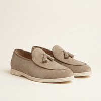 Men's White-Sole Suede Tassel Loafer
