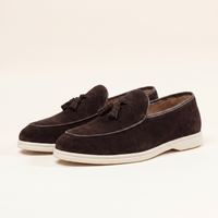 Men's White-Sole Suede Tassel Loafer