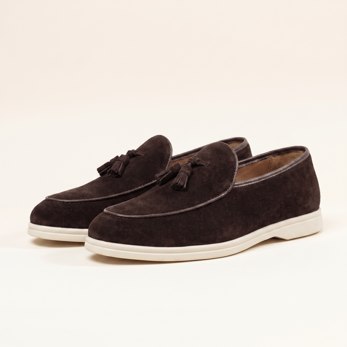 Men's White-Sole Suede Tassel Loafer
