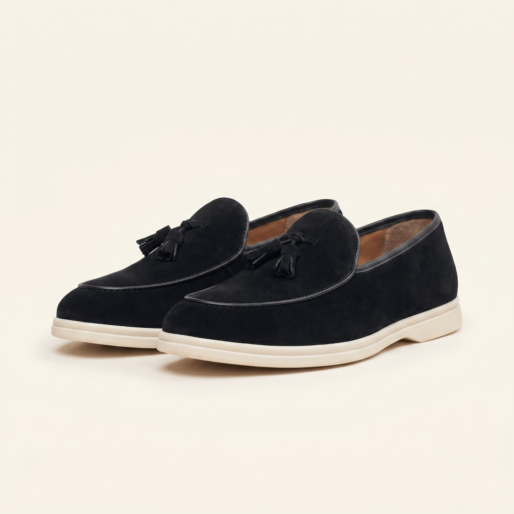 Men's White-Sole Suede Tassel Loafer
