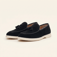 Men's White-Sole Suede Tassel Loafer