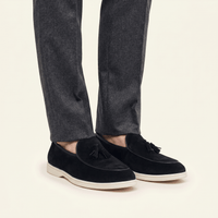 Men's White-Sole Suede Tassel Loafer