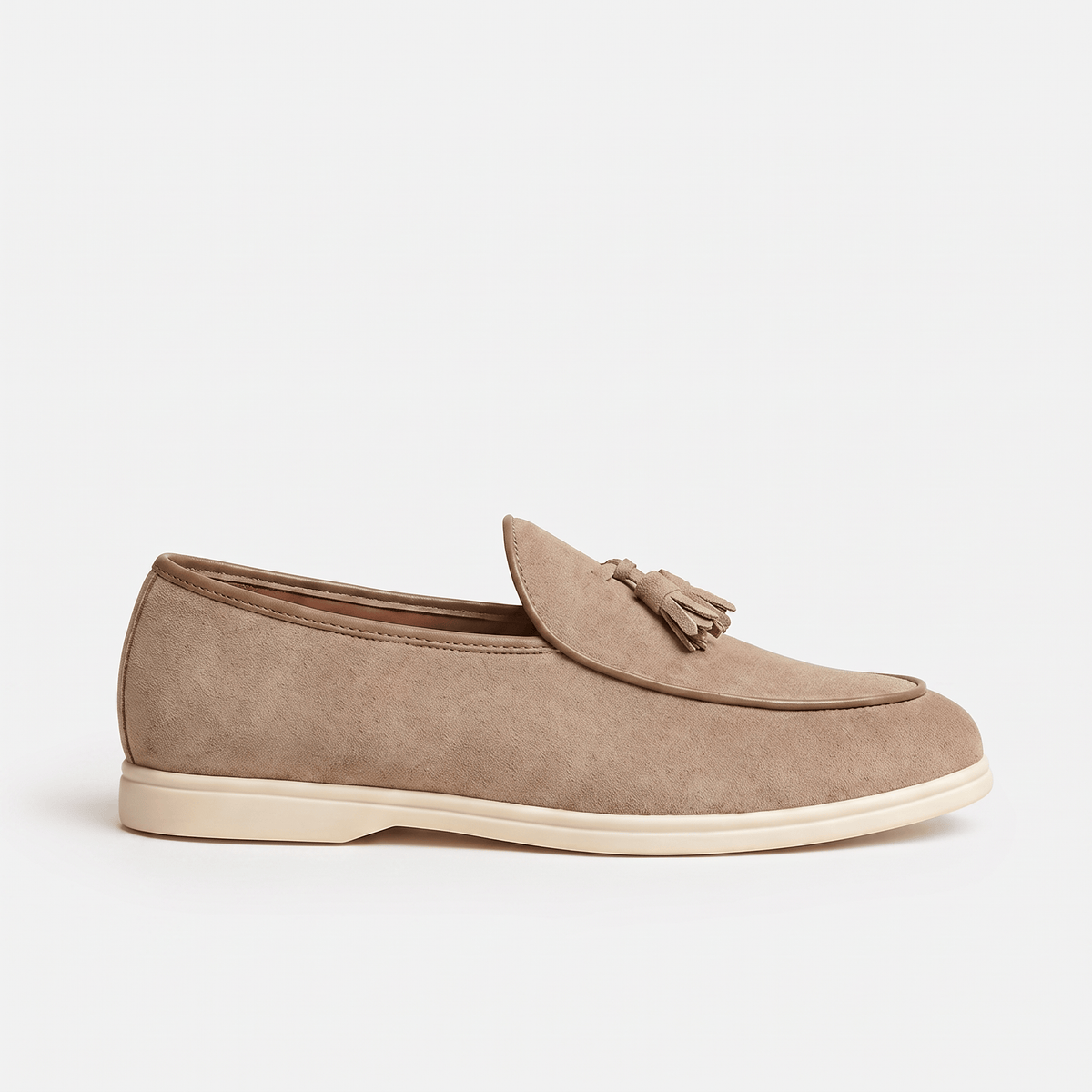 Men's White-Sole Suede Tassel Loafer