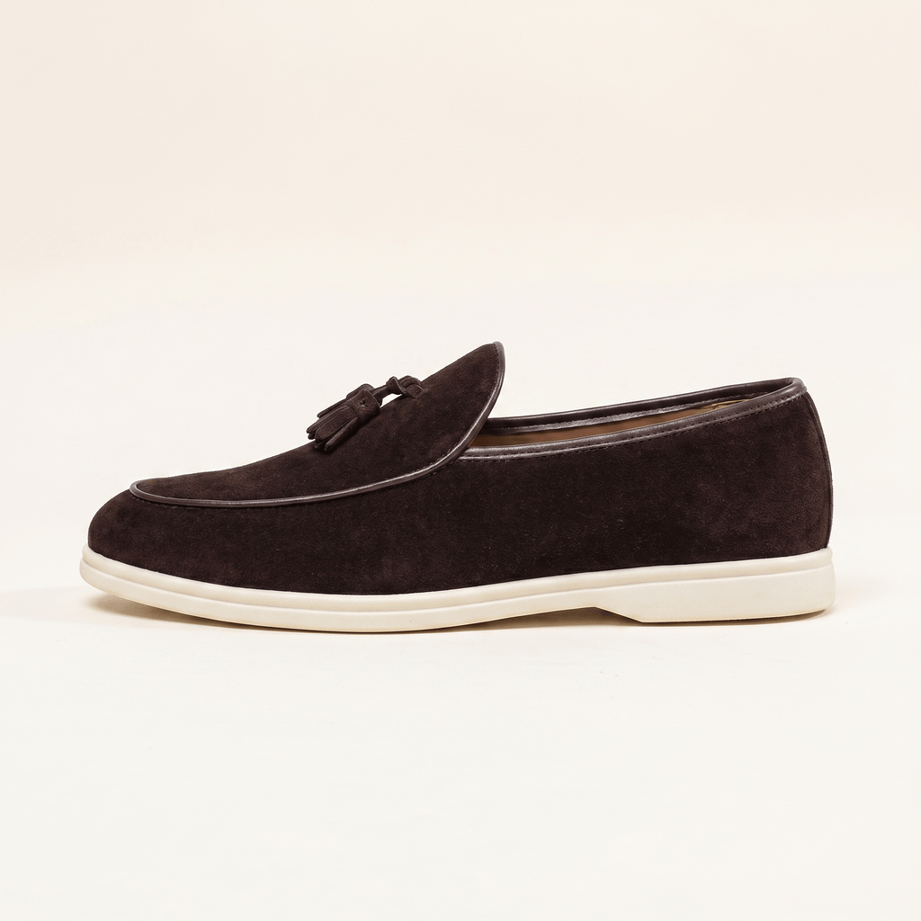 Men's White-Sole Suede Tassel Loafer