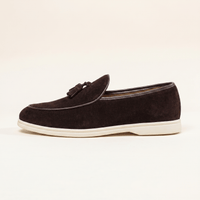 Men's White-Sole Suede Tassel Loafer