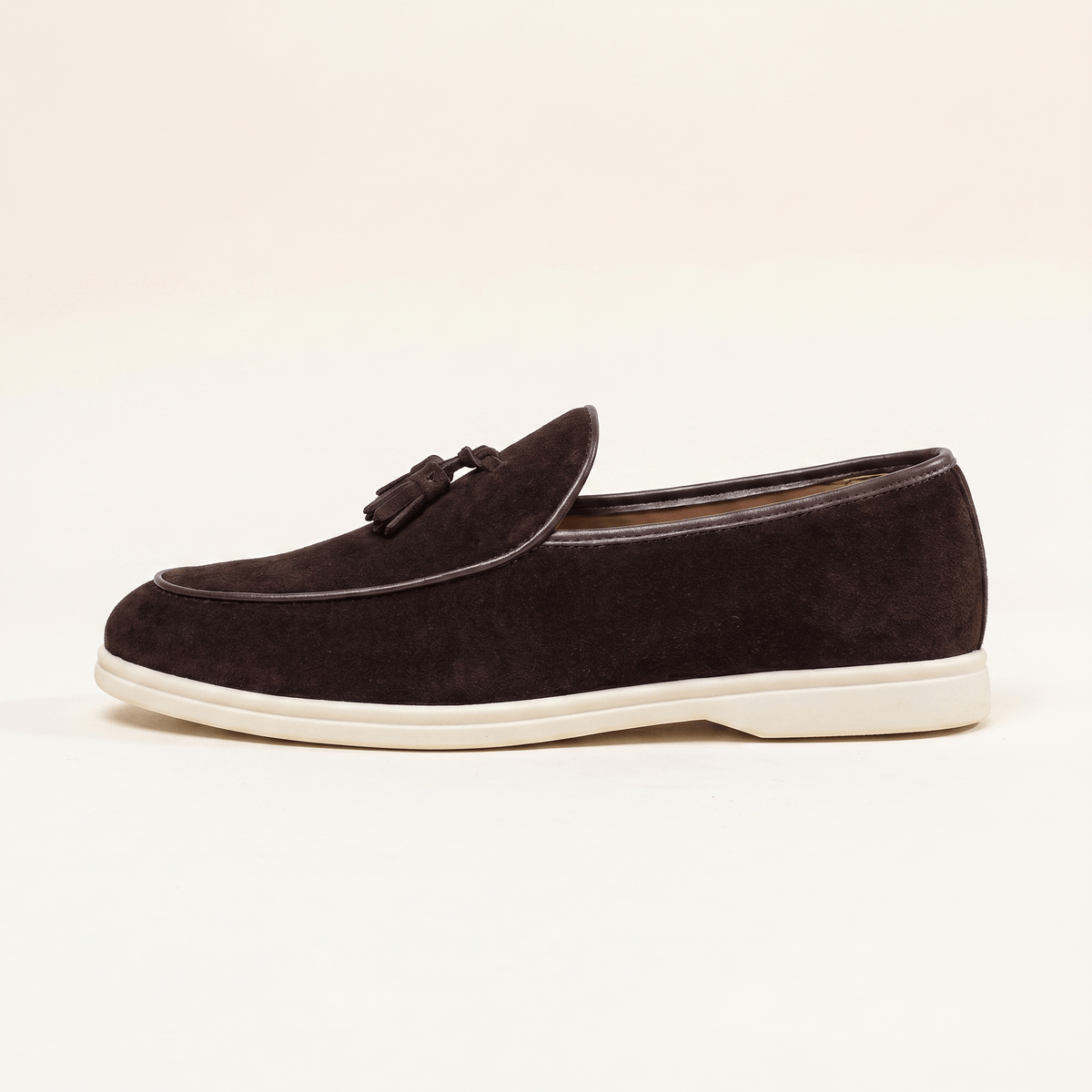 Men's White-Sole Suede Tassel Loafer