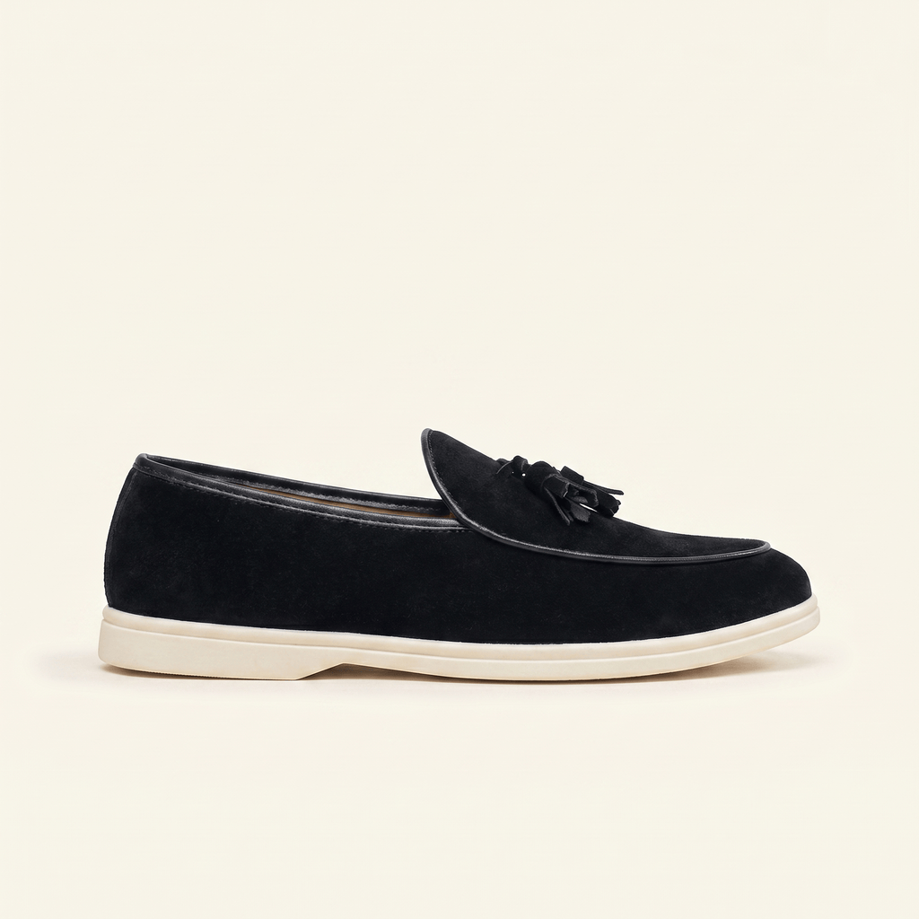 Men's White-Sole Suede Tassel Loafer