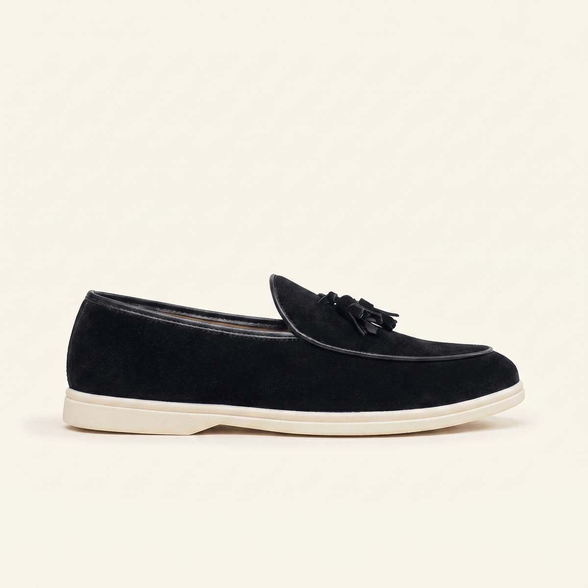 Men's White-Sole Suede Tassel Loafer