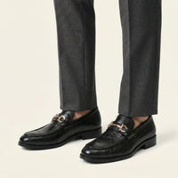Men's Croc-Effect Leather Bit Loafer